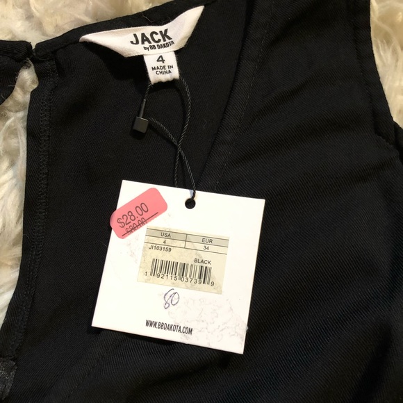 Jack by BB Dakota. Black Cold-Shoulder Bell Bottom Romper. NWT - Picture 2 of 5